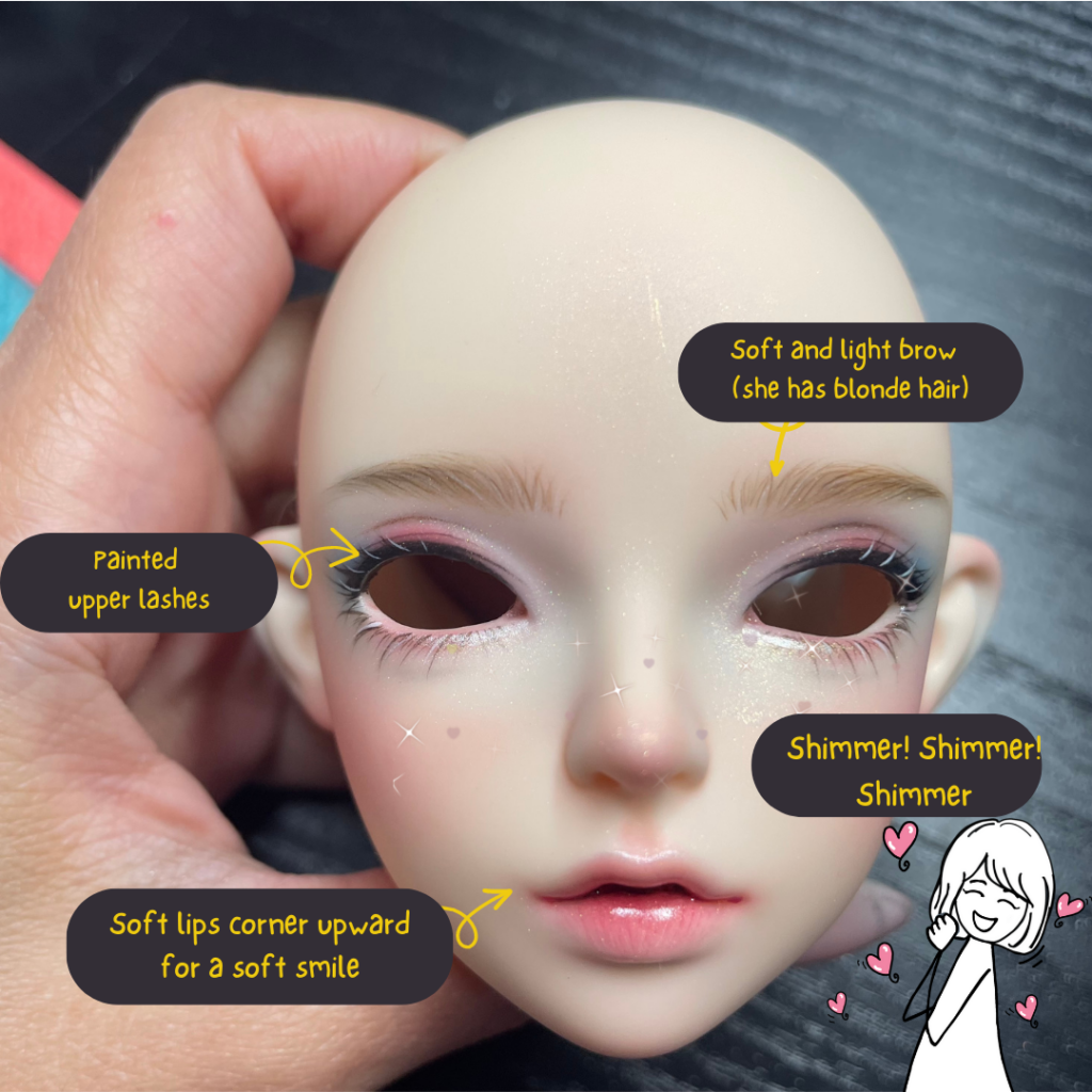 Fairyland Feeple60 Miwa Open-eyed Faceplate with bunny bjd face-up